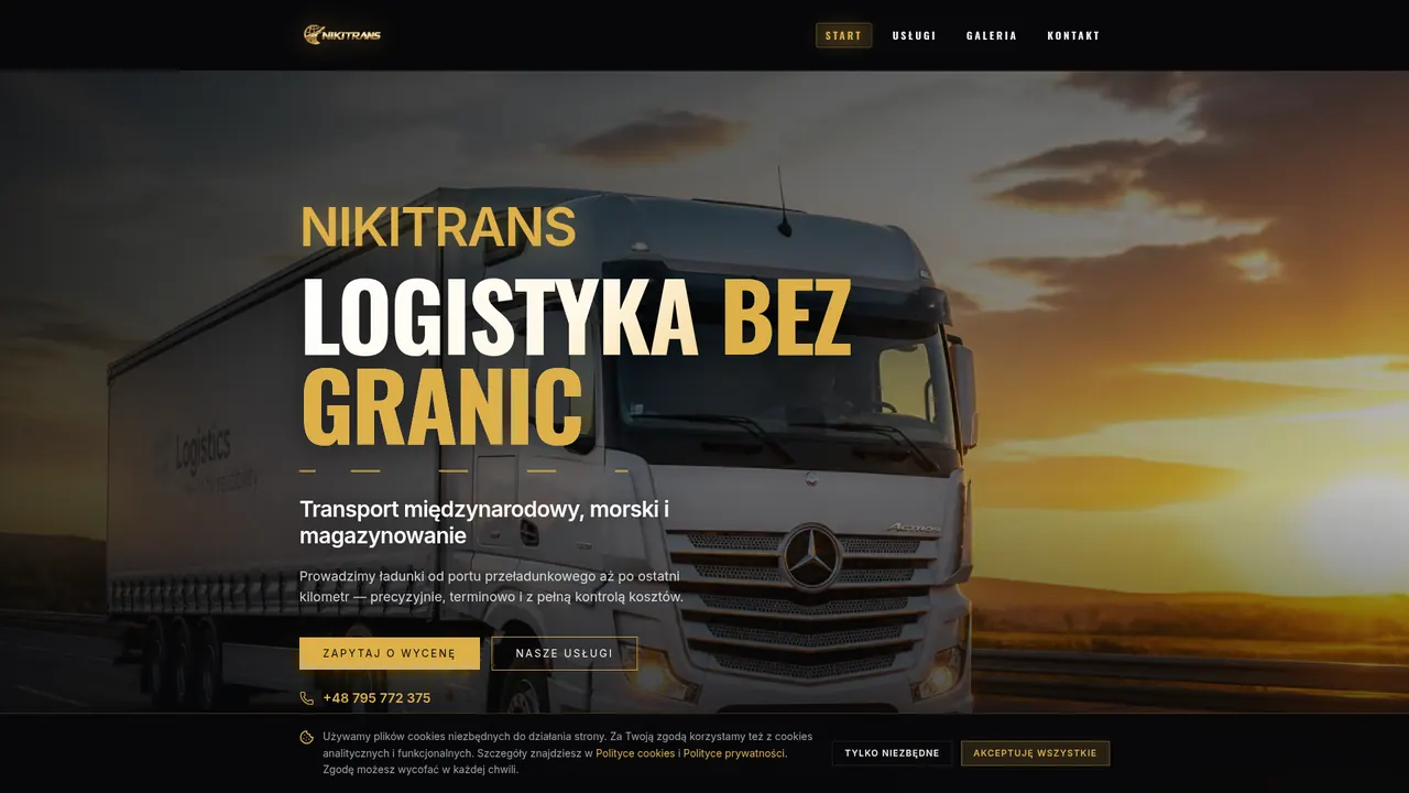 Realizacja strony internetowej — Nikitrans